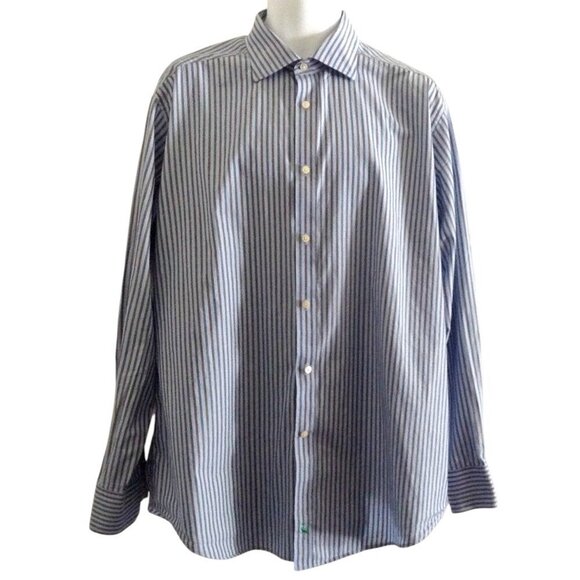 Tailorbyrd Men's Shirt XL Blue Striped Button Down - Picture 1 of 4
